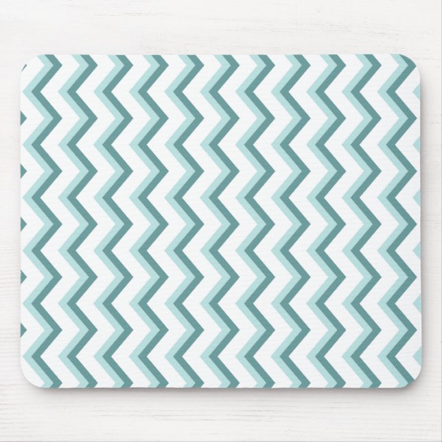 Chevron ZigZag Pattern in Mint Green Mouse Pad (Front)