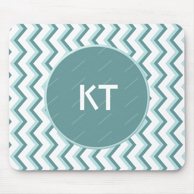 Chevron ZigZag Pattern in Mint Green Mouse Pad (Front)