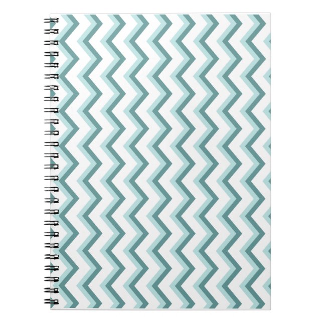 Chevron ZigZag Pattern in Mint Green Notebook (Front)