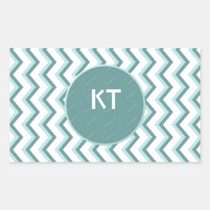 Chevron ZigZag Pattern in Mint Green Rectangular Sticker