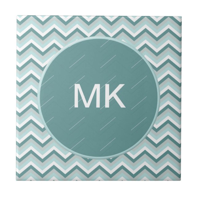 Chevron ZigZag Pattern in Mint Green Tile (Front)