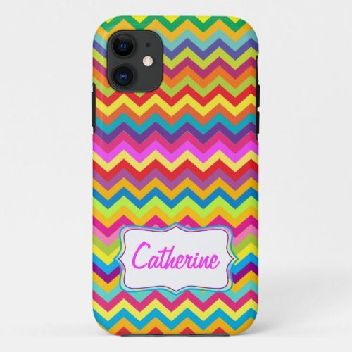Chevron zigzag pattern multi_colored iphone case