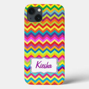Chevron zigzag pattern multi-colored iphone case