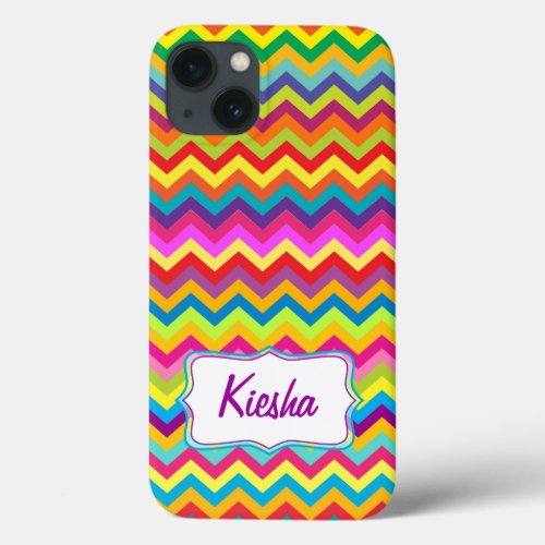Chevron zigzag pattern multi_colored iphone case