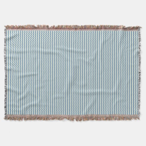 Chevron zigzag pattern two tone denim blue cream throw blanket