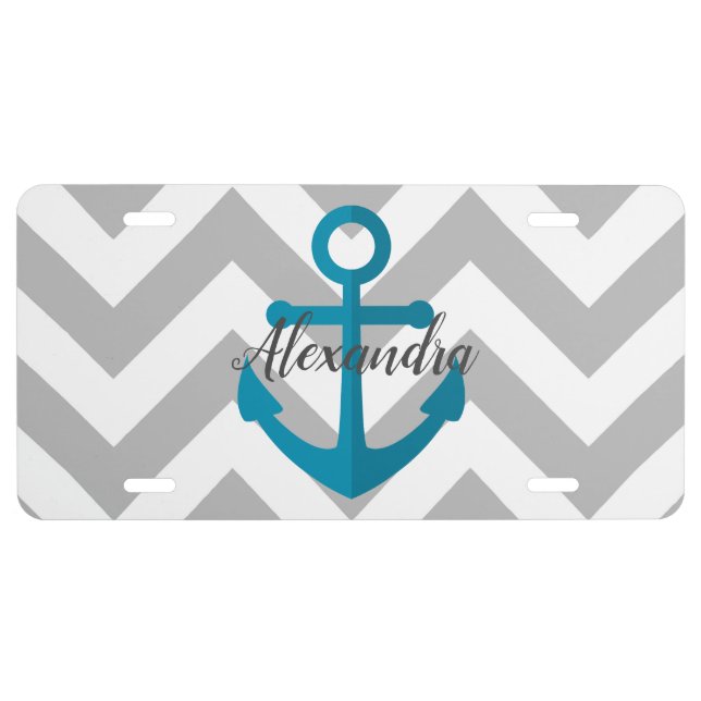 Chevrons and Anchor License Plate (Front)