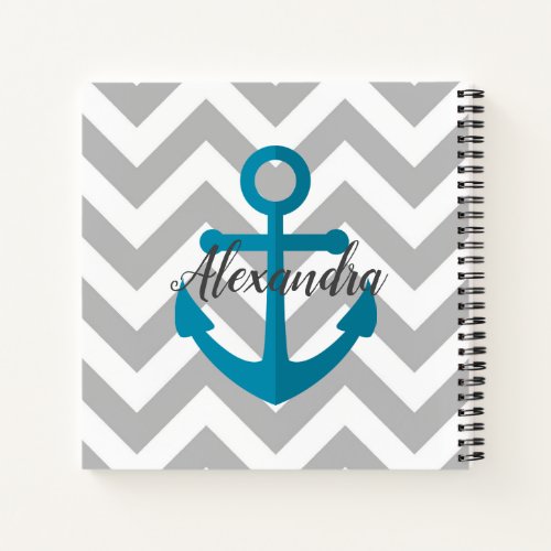 Chevrons and Anchor Notebook