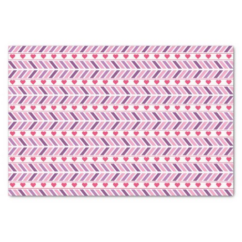 Chevrons and Hearts Tissue Paper