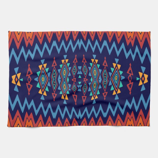 Chevrons and rhombus abstract design towel (Horizontal)