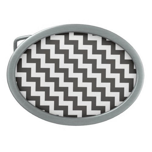 Chevrons Belt Buckle with Black and White Zigzags