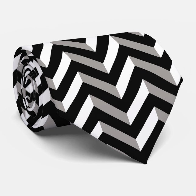 Chevrons Geometric Optical Illusion Tie (Rolled)