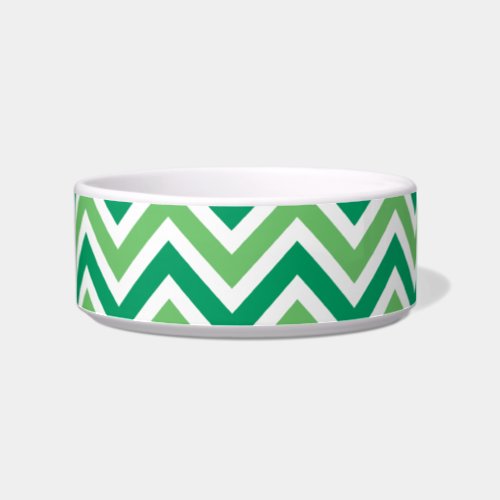 Chevrons green zigzag retro cat pet bowl gift bowl