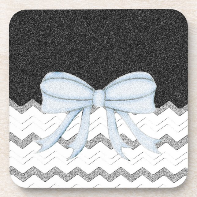 Chevrons Pattern Shower Party Office Destiny Beverage Coaster (Front)