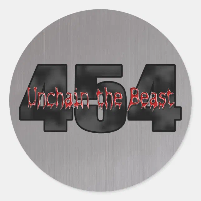 Chevy 454 Big Block Beast Classic Round Sticker | Zazzle