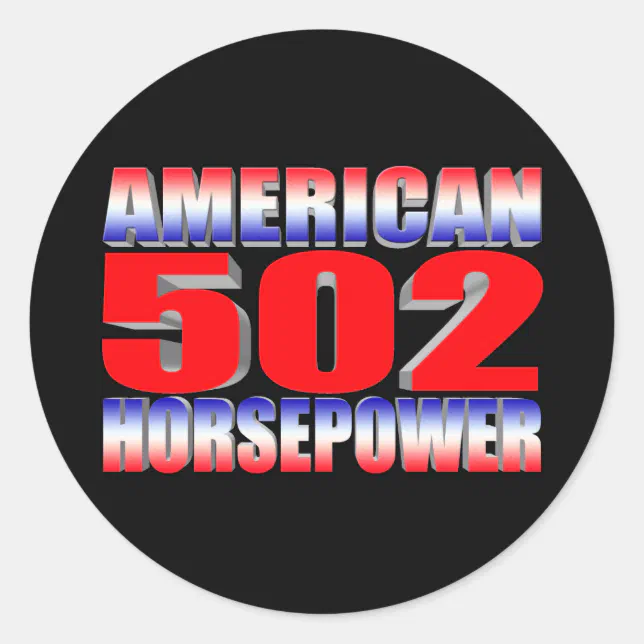Chevy 502 big block Muscle Car Classic Round Sticker | Zazzle