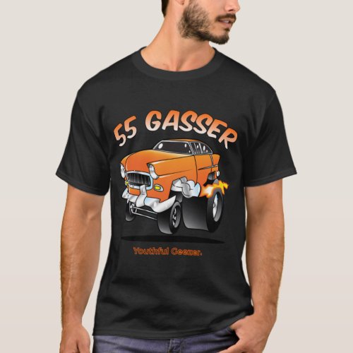 Chevy 55 Gasser Cartoon Car Toon T_Shirt