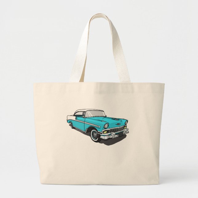 Chevy Bel Air - Blue Large Tote Bag (Front)