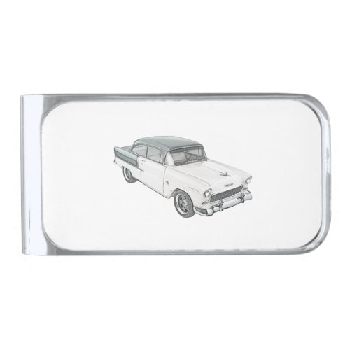 Chevy Bel Air Silver Finish Money Clip