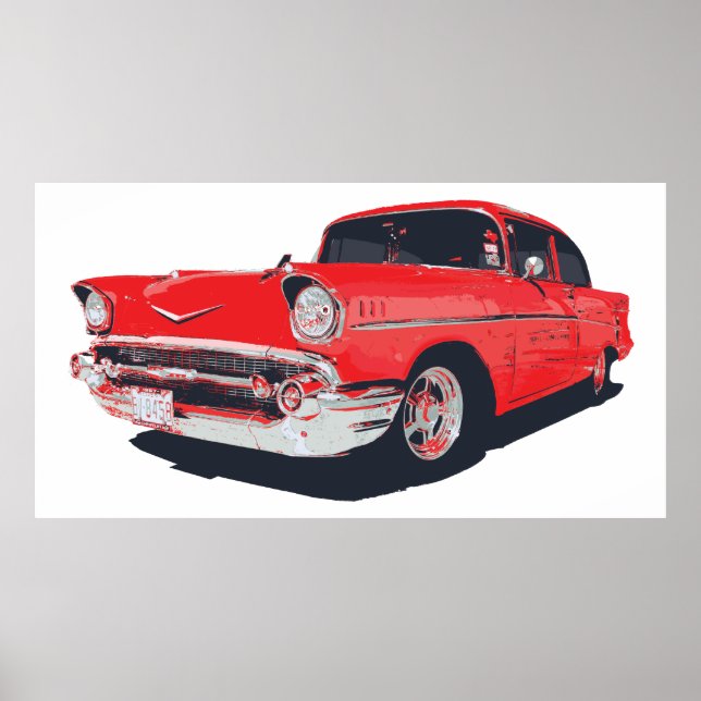 Chevy Bel Air vector illustration Poster (Front)