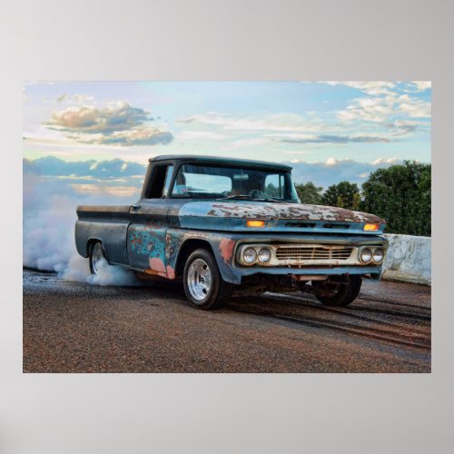 Chevy C10 Burnout Poster
