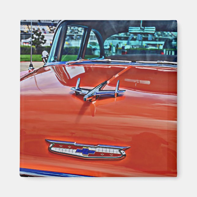 Chevy Chevrolet Tri-Five BelAir Hotrod Magnet (Front)