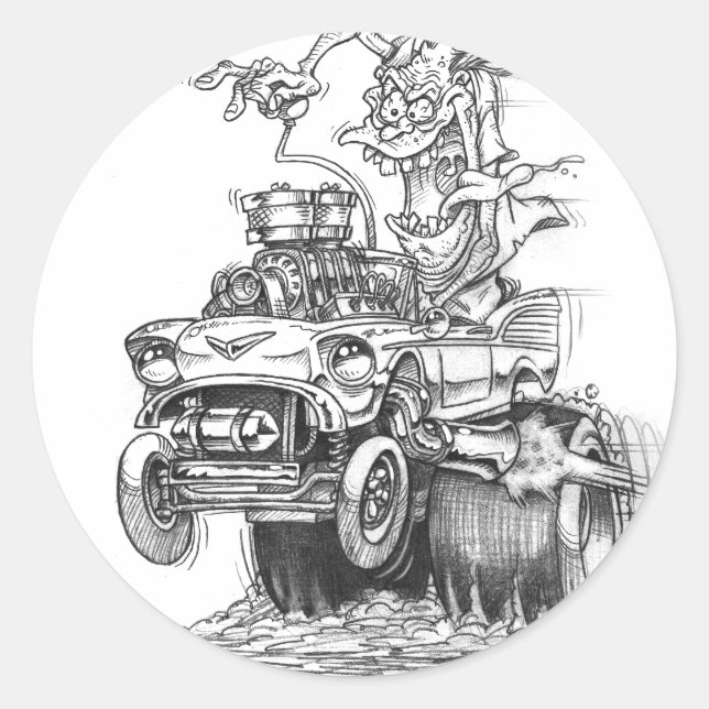 chevy classic round sticker (Front)