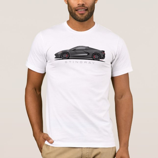 Chevy Corvette C8 Black Illustration T-Shirt (Front)