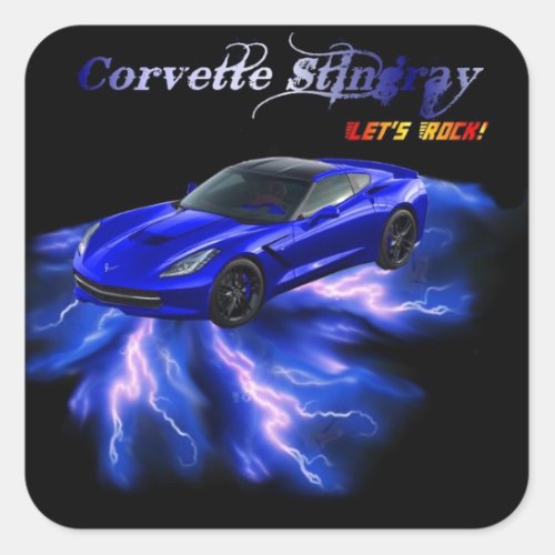 Chevy Corvette Stingray 2013 Square Sticker