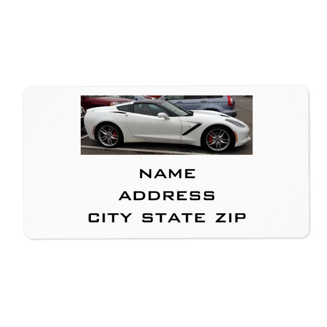 "CHEVY CORVETTE STINGRAY" ADDRESS LABELS (Front)