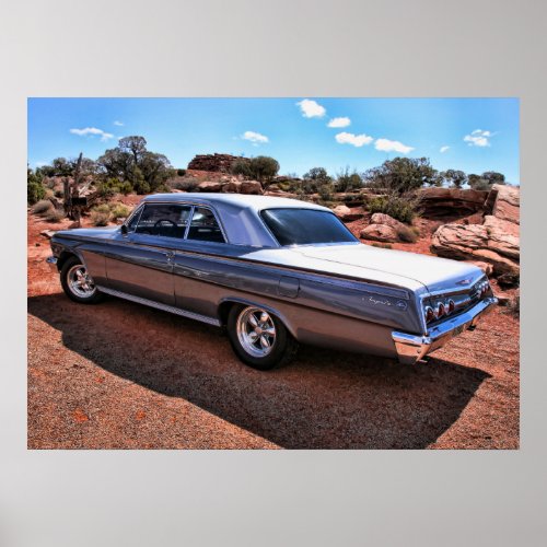 Chevy Impala Classic American Muscle Car Poster