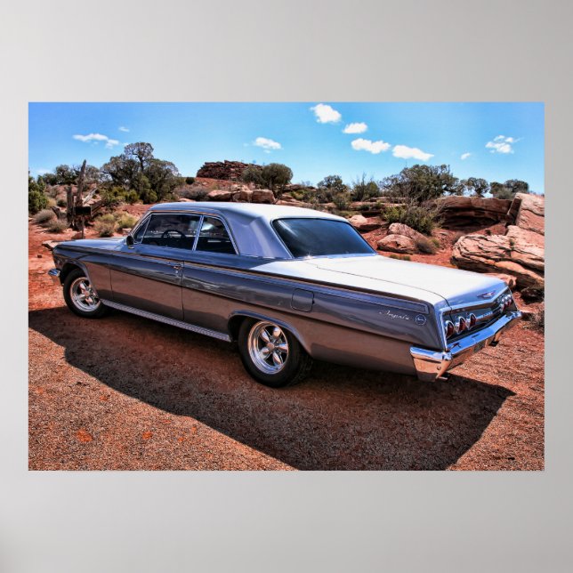 Chevy Impala Classic American Muscle Car Poster (Front)