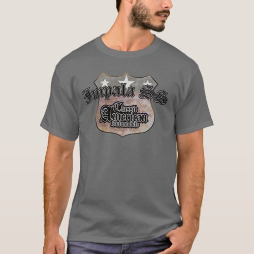 Chevy Impala SS Classic _ Faded Hues Rte 66 Sign T_Shirt