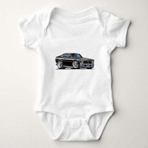 Chevy Nova Black Car Baby Bodysuit