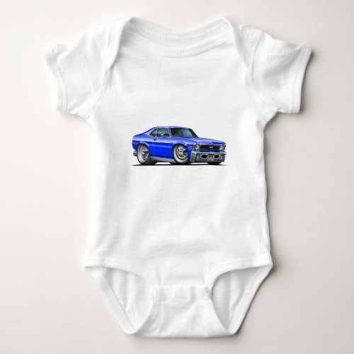 Chevy Nova Blue Car Baby Bodysuit