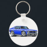 Chevy Nova Blue Car Keychain<br><div class="desc">Keychain Template</div>