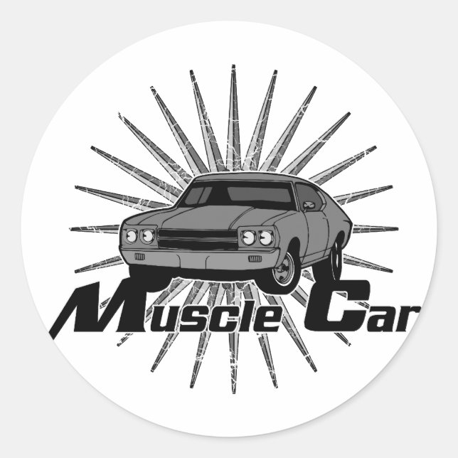 Chevy Nova Muscle Car Classic Round Sticker (Front)