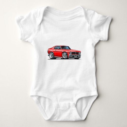 Chevy Nova Red Car Baby Bodysuit