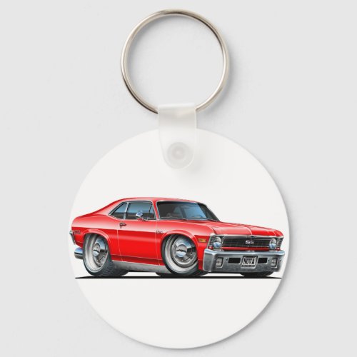 Chevy Nova Red Car Keychain