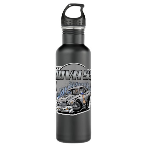 Chevy Nova SS cartoon Classic T Shirt Stainless Steel Water Bottle
