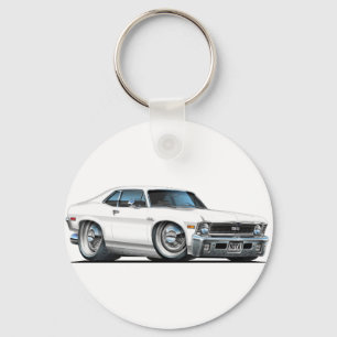 Chevy Nova White Car Keychain