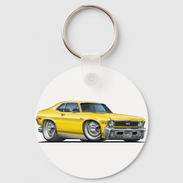 Chevy Nova Yellow Car Keychain (Front)