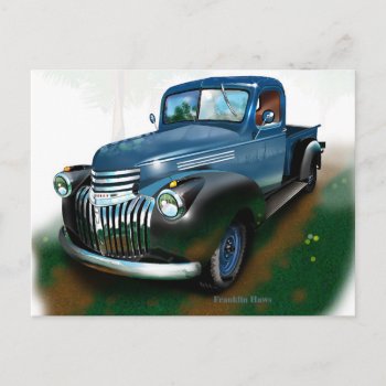 Chevy Pickup Postcard by buyfranklinsart at Zazzle