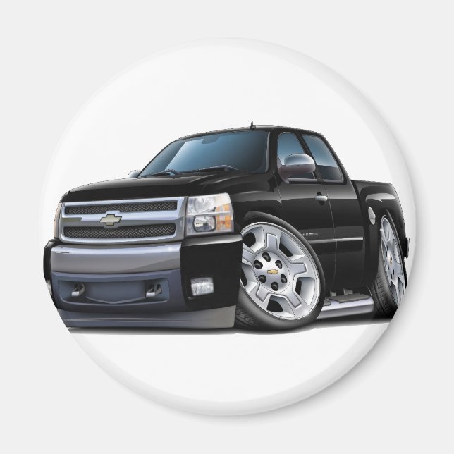 Chevy Silverado Black Extended Cab Magnet (Front)