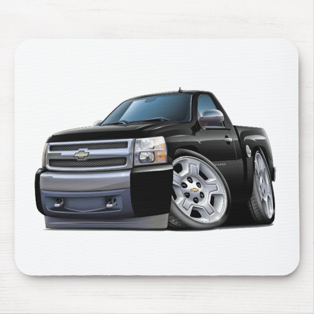 Chevy Silverado Black Truck Mouse Pad (Front)