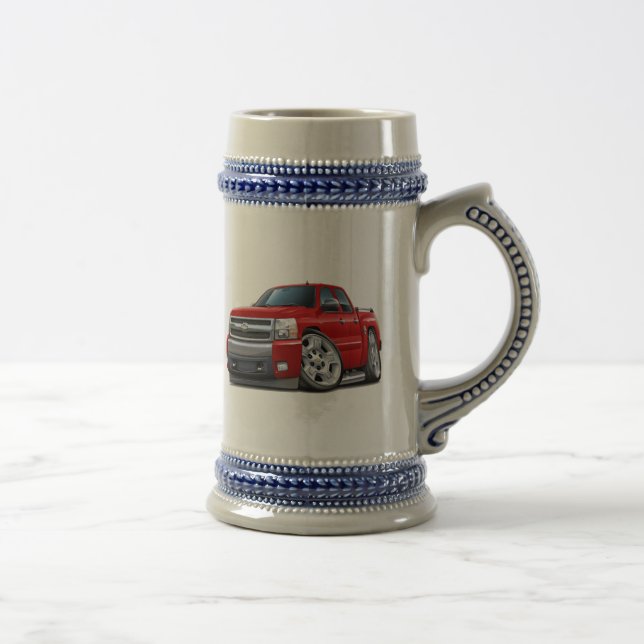 Chevy Silverado Dualcab Red Truck Beer Stein (Right)