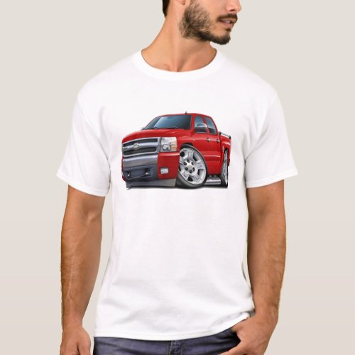 Chevy Silverado Dualcab Red Truck T_Shirt