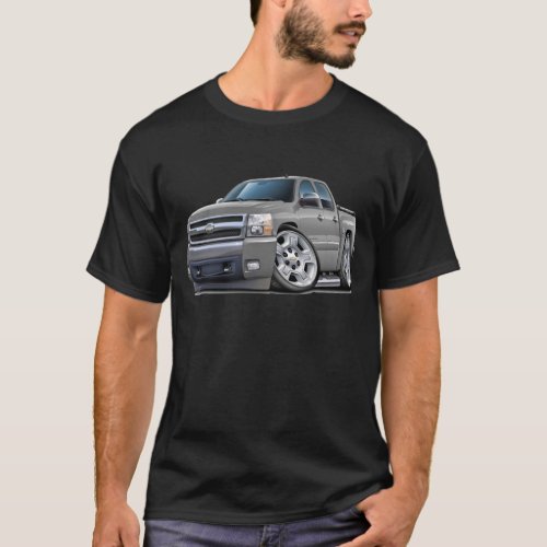 Chevy Silverado Dualcab Silver Truck T_Shirt