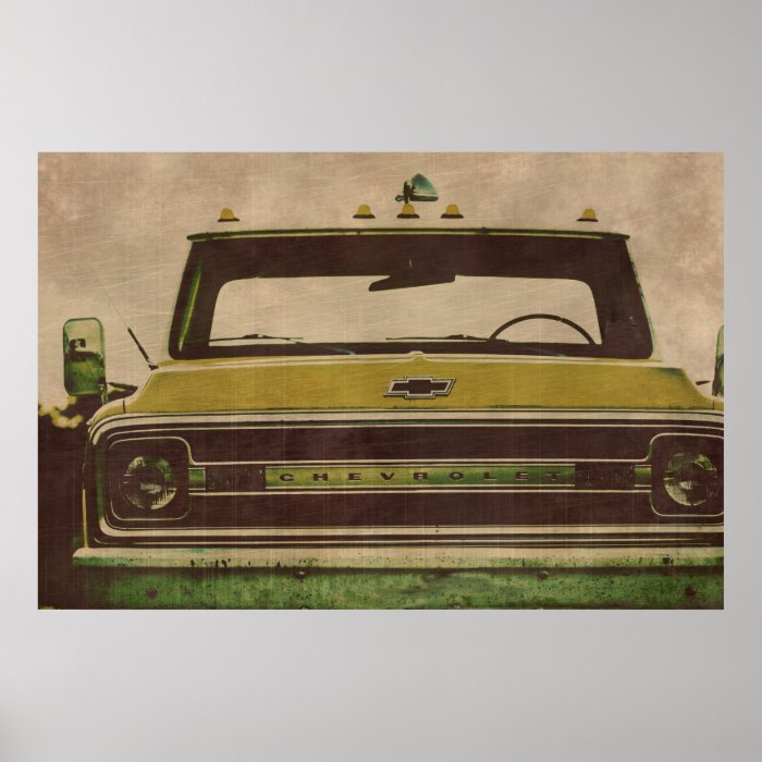 Chevy truck Vintage texture poster