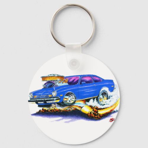 Chevy Vega Blue Car Keychain