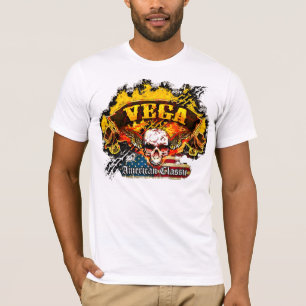 Chevy Vega - Burnout Banner Skull -n- Flag T-Shirt